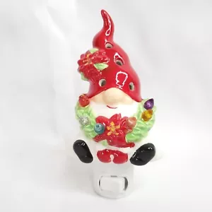 Weihnachten Santa Wichtel Nachtlicht Dekor Keramik Leuchtkranz Midwest CBK - Bild 1 von 6