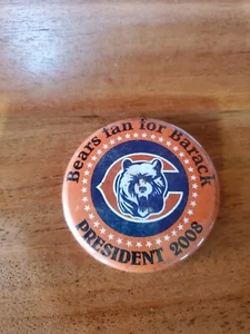 2008 pin botón Biden campaña de fans de los osos de Chicago President Barack Obama - Imagen 1 de 3
