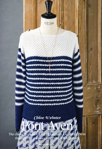 ~ Pull-Out Knitting Pattern For Lady's Star Stitch Striped Breton Sweater ~ - Picture 1 of 2