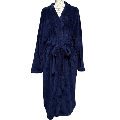 Bata Sleep by Cacique Sherpa Midi Talla 22/24 Azul Marino Cinturón Felpa Difusa NUEVA Foto 1 de 4