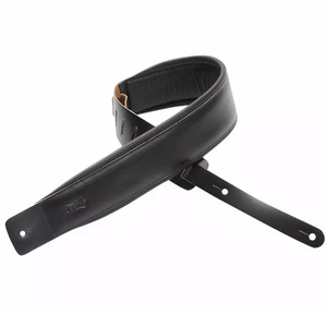 Levys DM1PD 3" Top Grain Larsen Leder Deluxe gepolsterter Gitarrengurt, schwarz - Bild 1 von 4