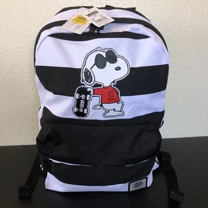 Vans Peanuts Backpack Snoopy Joe Cool Skater Black White New w/Tags 2017 RARE - Picture 1 of 24