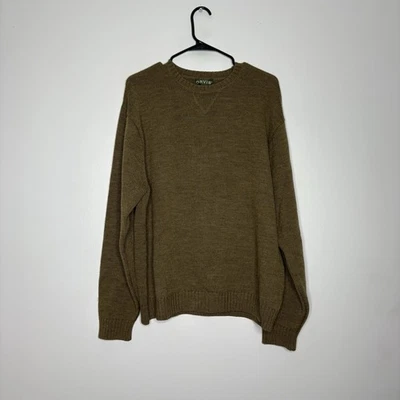 Orvis Knit Sweater Men’s Size XL Brown Green Wool Fisherman Crew Neck - Image 1 of 4