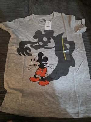 Mickey Mouse: Camiseta "Halloween", Talla Mujer Pequeña, Color Gris, NUEVA Foto 1 de 4