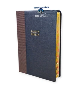 Biblia Letra Súper Gigante RVR.1960 Símil Piel Duotono Cafe/negro Con Indice - Picture 1 of 8