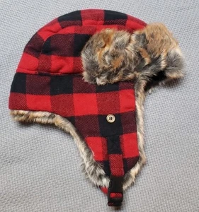 Goodfellow & Company Buffalo Mütze rot Flanell Winter Trapper / Kunstfell One Size - Bild 1 von 5