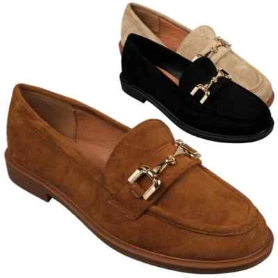 SHOE TRAP Loafers Shoes Ladies Slip On School Work Smart Cushioned Comfy Girls Womens Size