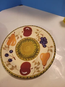 222 Fifth 11" Dinner Plate Tuscan Fruit - Picture 1 of 3