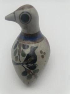 Set Of 2 Vintage Tonala Style Mexican Folk Art Hand Painted Ceramic Birds - Picture 1 of 12