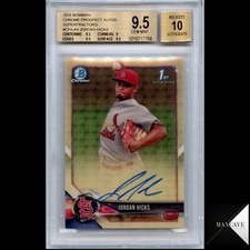 Jordan Hicks RC Auto 2018 Bowman Chrome Superfractor Toronto Blue Jays