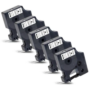 5x Labelwell 12mm 45013s Noir sur Blanc Remplacement Rubans Compatible pour D... - Afbeelding 1 van 8