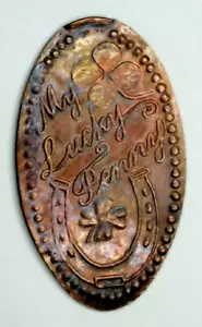 MY LUCKY PENNY Pressed Penny ~ Horseshoe / Clovers - Picture 1 of 1