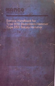 KANGO 900,950,950S EXTENSIVE SERVICE  MANUALS for ROTARY HAMMER (COPY) - Picture 1 of 3