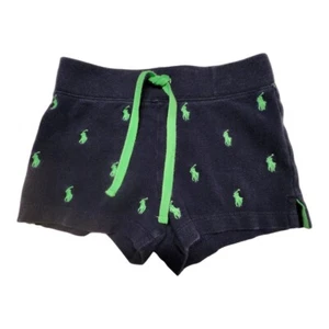 Polo Ralph Lauren Shorts Navy Lime Green Embroidered Kids 5 Casual Cozy Unisex - Picture 1 of 10