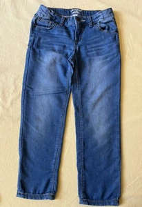 Cat & Jack Girls Denim Blue Jeans size 8 Adjustable Waist Straight Slim Stretch - Picture 1 of 9