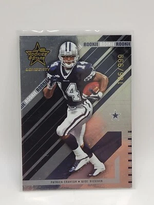 2004 Leaf Rookies & Stars Longevity /999 #125 Patrick Crayton RC - Cowboys - Image 1 of 2