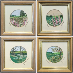 Artisan Made Embroidered Pictures Framed & Signed By Margaret Swales - Nature - Picture 1 of 25
