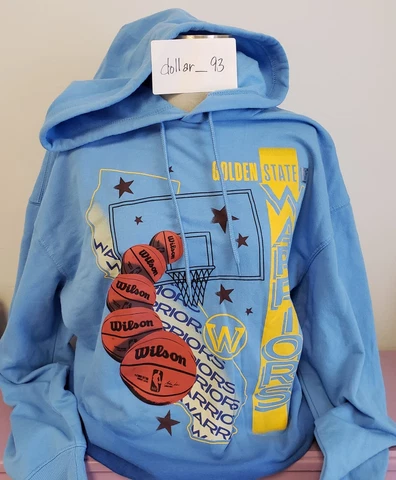 NEW Women's Golden State Warriors NBA Blue Graphic Pullover Hoodie Size medium Cover