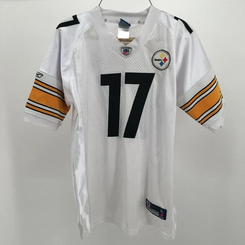 Reebok Pittsburgh Steelers Mike Wallace 17 Jersey Youth XL White NFL Authentic Cover