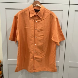Axist Shirt Mens XL Orange Short Sleeve Casual Short Sleeve Bowling 50's - Picture 1 of 12
