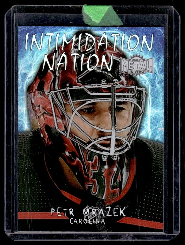 2020-21 Skybox Metal Universe Intimidation Petr Mrazek #IN-12 Carolina - Image 1 of 2