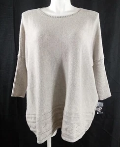 Style & Co Sweater 1X Craft Corner Oatmeal Fitted Half Sl  Knit Stretch SOFT NEW - Picture 1 of 5