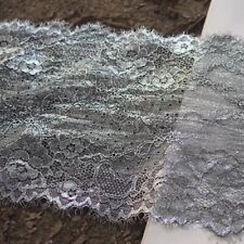 2Yards Eyelash Grey Silver Elastic Tulle Lace Trim Sewing Dress DIY Craft