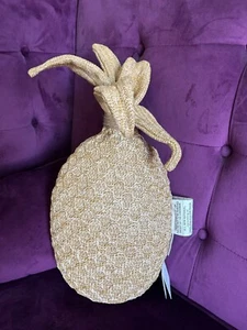 NEW Pottery Barn Natural Pineapple Shaped Tropical Indoor Outdoor Pillow Decor - Picture 1 of 6