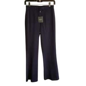Pantalones de punto azul marino St. John Caviar Kasia talla 2 | Pantalones de lujo de mezcla de lana - Imagen 1 de 8
