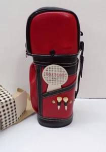 Vintage Golf Buddy Schnapsflasche Tragetasche mit zwei Bechern New Old Stock in Box - Bild 1 von 10