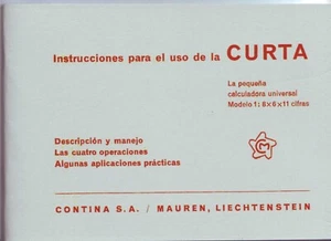 Curta calculadora instrucciones para el uso de la Curta (en ESPAÑOL) - Afbeelding 1 van 3