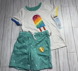Cat & Jack Rainbow Short Sleeve lounge outfit Size 4T - Picture 1 of 5