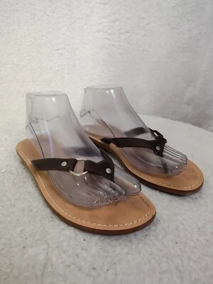Sandalias Gap Mujer 7 Marrón Cuero Tanga Chanclas Punta Abierta Planas Cómodas Zapatos Foto 1 de 4