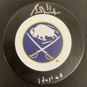 Grant Fuhr Signed Puck Buffalo Sabers Hockey Auto HOF 03 Inscription PSA/DNA - Picture 1 of 2