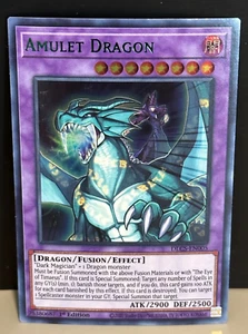 Yugioh - Amulet Dragon - 1st Edition - Ultra Rare Green DLCS-EN005 - Picture 1 of 7