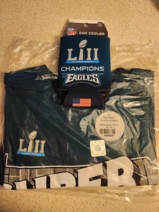 NWT's Philadelphia Eagles Super Bowl LIII shirt & can coozie (Hurts, Sirianni) - Picture 1 of 7