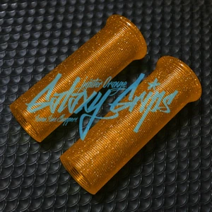 1" JUPITER ORANGE Galaxy Grips Metal Flake Chopper Bobber Harley Triumph XS650 - Picture 1 of 3