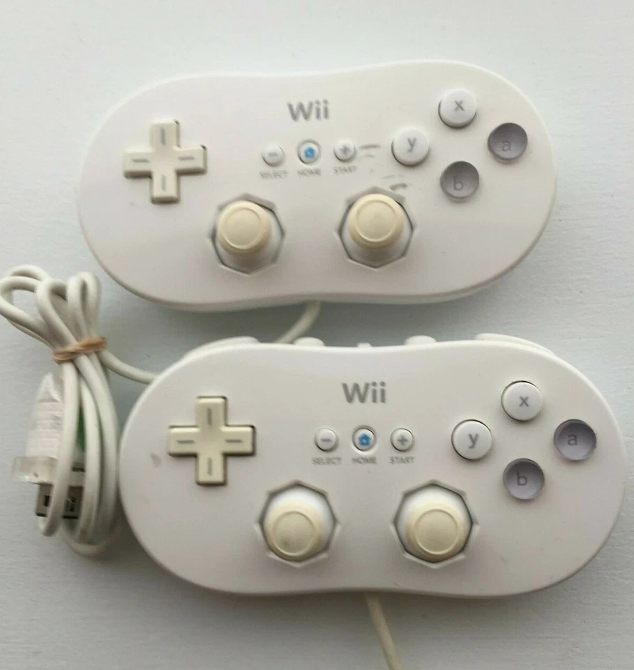 Lot of 2 Nintendo Wii White Classic Controller RVL-005 OEM | AUTHENTIC | TESTED - Image 1 of 1