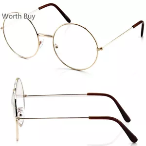 New Harry Potter Gold Round Metal Frame Clear Lens Eye Glasses Fashion Oversized - Picture 1 of 2