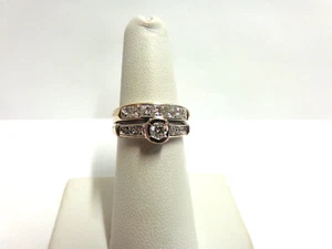 18kt white gold diamond wedding set sz 6 wgt 5.9 grams tcw .62 one pc - Picture 1 of 18