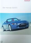 Honda S 2000 05/04 Prospekt Brochure Broszura Folleto Catalogue
