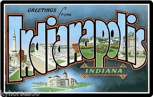 Greetings From Indianapolis, Indiana Souvenirs Travel Refrigerator Magnet - Picture 1 of 1