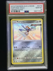 💎PSA 10 GEMAS COMO NUEVAS 2019 Pokemon Hidden Fates Kartana SV33 Holo - Imagen 1 de 2