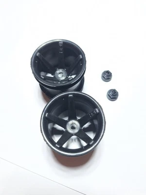 Vintage RC HPI Super Star Rear Wheel Stadium Truck Hex Black W-004 - Image 1 of 4