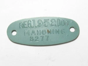 1952 Trumbull County Ohio Dog Tax Tag License - Korean War Era Plastic - #65269 - Picture 1 of 2