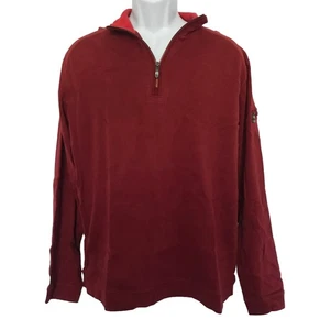 Tommy Bahama Pullover rot Pimabaumwolle Viertelreißverschluss L - Bild 1 von 14