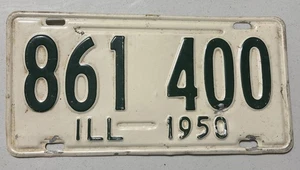 Placa de matrícula Illinois 1950 estado original - Imagen 1 de 2