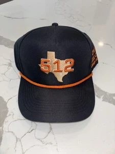 512 Area Code Austin Texas Baseball Cap (New) Black Orange Bee Cave Jeep Ram 🤠 - Picture 1 of 5