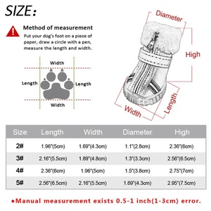 Zapatos impermeables para perros reflectantes antideslizantes botas de invierno cálidas de lana botines para nieve - Imagen 1 de 16