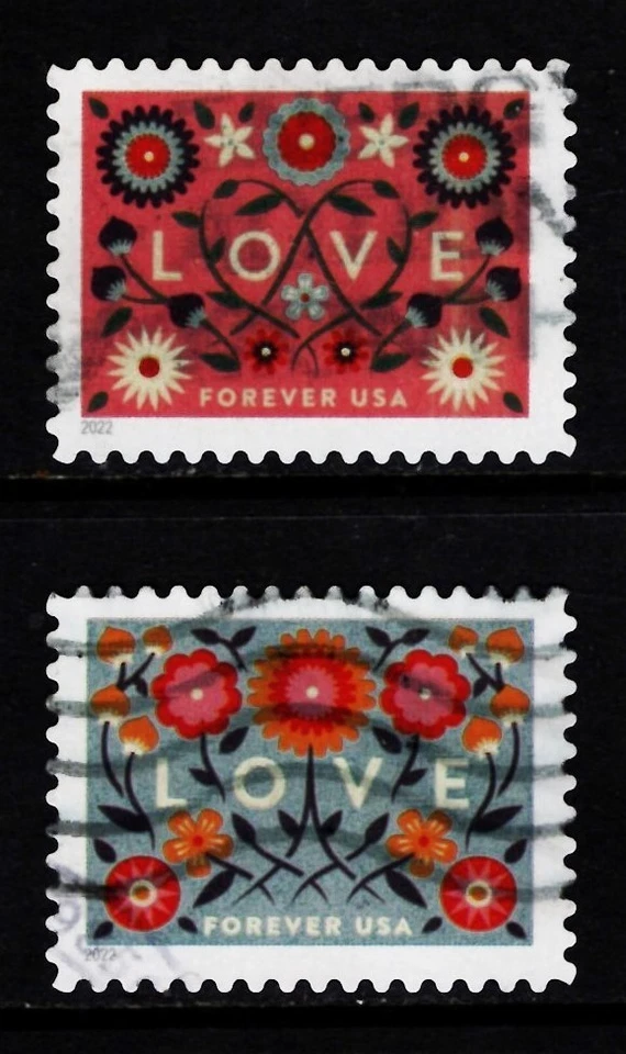 OFF paper #5660-61 Love (used set of 2) Forever 2022 – f340 - Image 1 of 1
